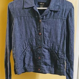 Women’s linen jean colored blouse by WilliSmith